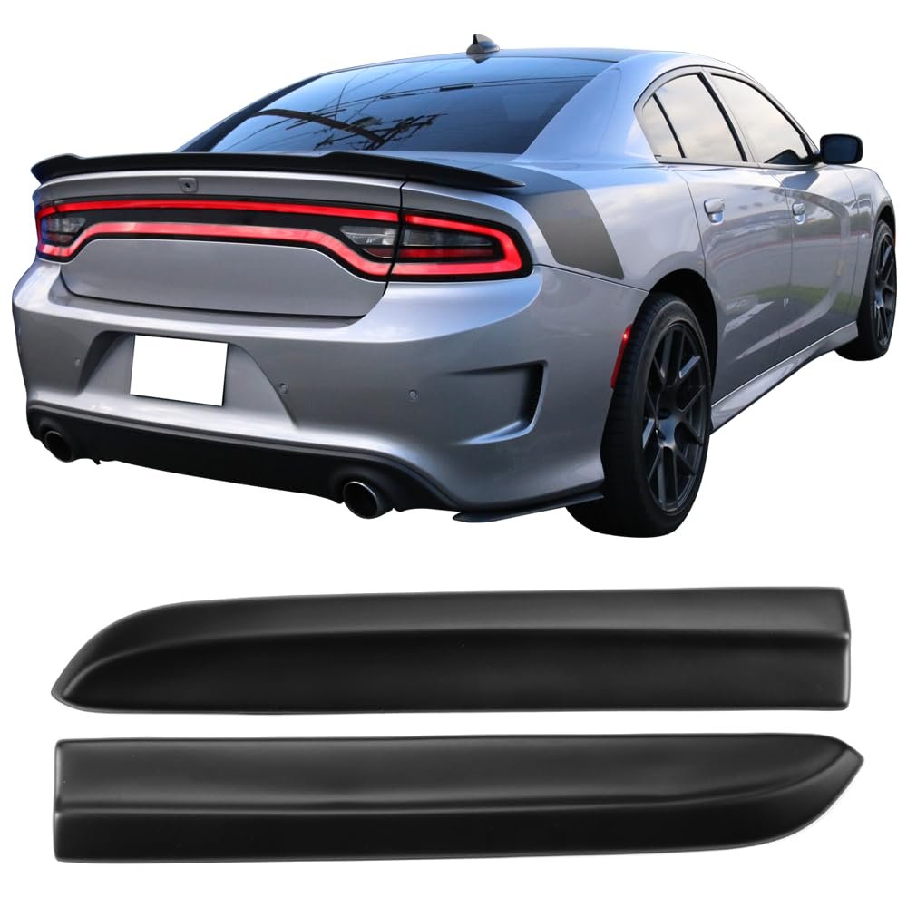 Rear Bumper Lip Aprons For 2012 2014 Dodge Charger Srt8 Matte Black Polypropylene Valences Spats Splitter Diffuser Canard