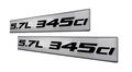 2x Pair Set 5 7l 345ci Black On Silver Highly Polished Real Aluminum Emblems Of 2