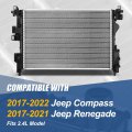Dpi 13687 Factory Style 1-row Cooling Radiator Compatible With Jeep Compass Renegade 2 4l 2017-2022 Aluminum Core