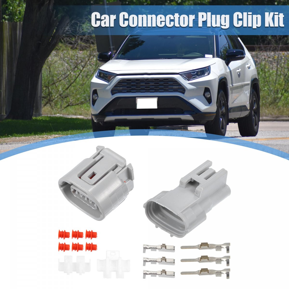 1 Set 3 Pin Ts Alternator Connector Adapter Male And Female Plug Clip Kit Replacement For Toyota