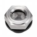 Oil Liquid Level Gauge Sight Glass M22x1 5mm Male Threaded 304 Stainless Steel Air Compressor Fittings With Gasket Silver Tone 
