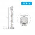 Uxcell Hex Head Lag Screws Bolts 20pcs 5 16 X 2-1 2 304 Stainless Steel Partial Thread Wood