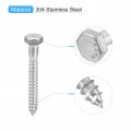 Uxcell Hex Head Lag Screws Bolts 20pcs 5 16 X 2-1 2 304 Stainless Steel Partial Thread Wood