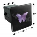 Purple Butterfly Watercolor Silhouette Tow Trailer Hitch Cover Plug Insert