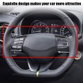 Fydun Car Steering Wheel Cover Decorative Trim Frame Insert Sticker For Hyundai Encino Kauai Kona 2017-2020 Suv Carbon Fiber
