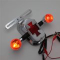 Httmt- Chrome Amber Metal Cross Tail Light Brake Turn Signal Compatiable With Big Twin Fl Motorcycle Bike P N Xh3118b-c-01-cd