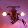 Httmt- Chrome Amber Metal Cross Tail Light Brake Turn Signal Compatiable With Big Twin Fl Motorcycle Bike P N Xh3118b-c-01-cd