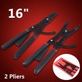 Universal Circlip Snap Ring Pliers Tool Set Retaining With Replacement Tips 16