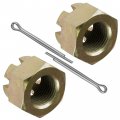 Caltric 2x Rear Axle Castle Nut With Pin For Polaris Scrambler 500 2x4 2001-2002 4x4 1997 1998 1999 2000-2012