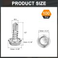 100 Pcs 10 X 1 2 In Self Drilling Screws 410 Stainless Steel Tapping For Metal Hex Washer Head Sheet