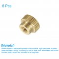 Uxcell Knurled Thumb Nuts 6pcs M3 X D10mm H8mm Brass High Head Blind Hole With Collar Round Knobs Fasteners For 3d Printer