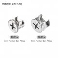 Uxcell 10pcs 15mm Dia 20pcs 13mm Furniture Cam Lock Nut Connector Fittings For Cabinet Drawer Wardrobe Panel