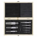 Abn Jumbo Spiral Flute Extractor 9 Piece Easy Out Bolt Screw Set Square Shank Reverse Bit With Wood Case 