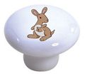 Set Of 2 Cute Tan Kangaroo Ceramic Cabinet Drawer Pull Knobs 