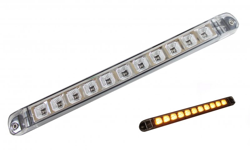 2 Sparkling Amber Led 17 Identification Light Bar Emergency Turn Signal For Truck Trailer Rv