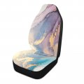 Oyihfvs Luxurious Abstract Fluid Art Mixture Of Blue And Violet Painting 2pcs Front Car Seat Covers Set Universal Fit For