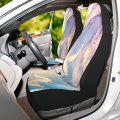 Oyihfvs Luxurious Abstract Fluid Art Mixture Of Blue And Violet Painting 2pcs Front Car Seat Covers Set Universal Fit For