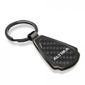 Ipick Image Compatible With Nissan Altima Real Black Carbon Fiber Gunmetal Gray Metal Teardrop Key Chain