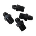 6an Male Flare To 3 8 Npt Pipe Fitting Adapter Aluminum Straight Black 4pcs 