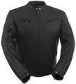 True Element Mens Modern Fit Vented Scooter Collar Motorcycle Leather Jacket Black Size Xl