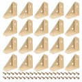 Uxcell 20pcs Angle Corner Brackets 38mm X Cold Rolled Steel Braces Joining Support With Screws For Desk Bed Edge Khaki