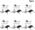 Aicosineg Drawer Cabinet Lock Cylinder Diameter Zinc Alloy Keyed Alike Cupboard Desks Showcase Lock 6pcs