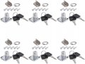 Aicosineg Drawer Cabinet Lock Cylinder Diameter Zinc Alloy Keyed Alike Cupboard Desks Showcase Lock 6pcs
