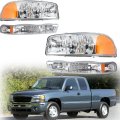 Gm2502188 Gm2503188 Clear Lens Headlights Left And Right Side Headlamps Assembly Replacement For 1999-2006 Sierra 1500 