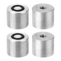 M8 Thread 25mm Diameter 20mm Thick Round Shape Aluminum Disc Set Of 4 Glass Table Top Circle Adapter With Anti-slip Rubber Ring 