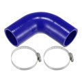 1 Set 48mm 89 Id 100mm 3 94 Length 90 Degrees Blue Car Silicone Hose Coolant With Clamps Universal 