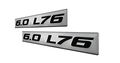 2x Pair Set 6 0 L76 Black On Silver Highly Polished Real Aluminum Emblems Of 2
