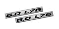 2x Pair Set 6 0 L76 Black On Silver Highly Polished Real Aluminum Emblems Of 2