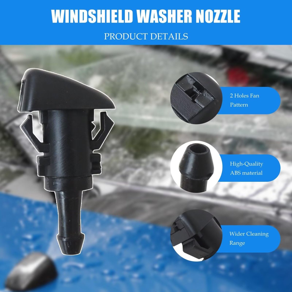 4805742ac Windshield Washer Nozzles 2-pack Direct Fit For 2009-2024 Dodge Ram 1500-5500 Trucks