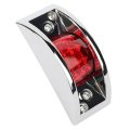 12 Led Rectangular Armored Style Side Marker Light Red Clearance Lamp With Chrome Finish Waterproof For Truck Trailer Rv Pickup 