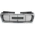 Grille Assembly For Gmc Jimmy 1998 1999 2000 2001 And Sonoma 2004 Chrome Shell With Painted Silver Gray Insert Sle Slt Model 