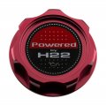 Vms Racing Red Oil Cap With Powered By H22 Emblem In Cnc Machined Billet Aluminum Compatible Honda Series Engines