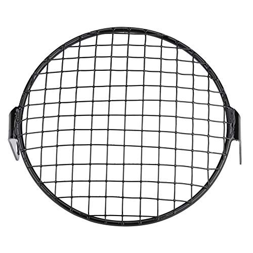 Terisass Helmet Cafe Racer Headlight Cover Iron Motorcycle Round Guard Grille Kit 6 5 Inch Motorbike Headlamp Protector Mask