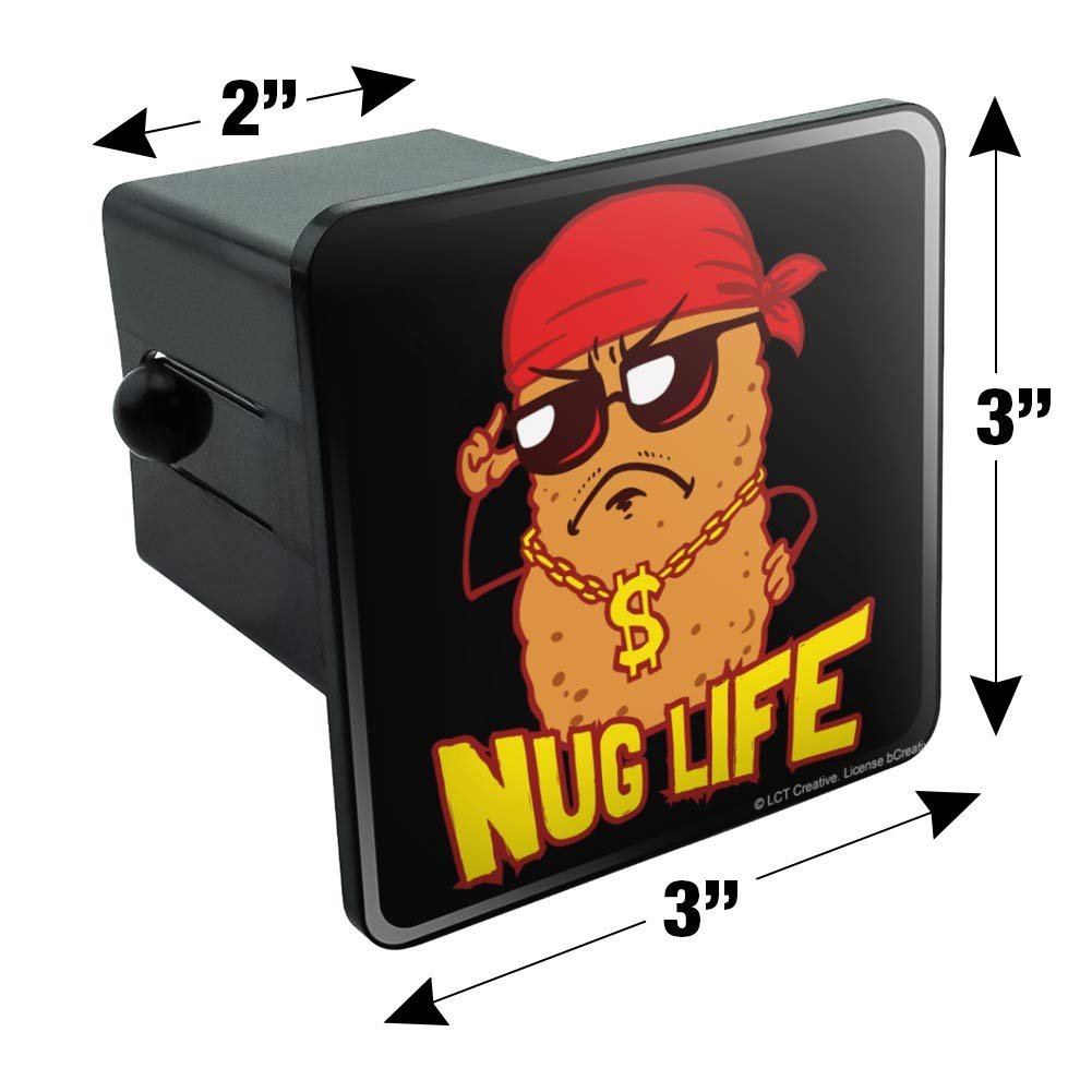 Nug Life Chicken Nugget Funny Humor Tow Trailer Hitch Cover Plug Insert For 2 In Receivers Black Abs Plastic With Uv Resistant