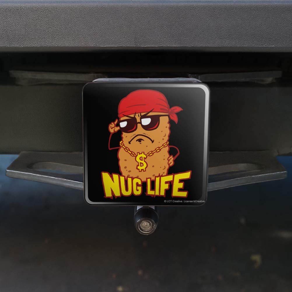 Nug Life Chicken Nugget Funny Humor Tow Trailer Hitch Cover Plug Insert For 2 In Receivers Black Abs Plastic With Uv Resistant