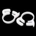 Uxcell 21 5mm-23 5mm Double Gripping Ratchet Plastic Hose Clamps Fasteners White 4 Pcs
