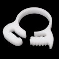 Uxcell 21 5mm-23 5mm Double Gripping Ratchet Plastic Hose Clamps Fasteners White 4 Pcs