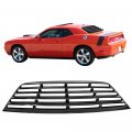 Ikon Motorsports Window Louver For 2008-2023 Dodge Challenger Rear Cover Painted Gloss Black