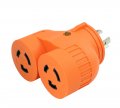 Ac Works Advl1420l520 Generator V-duo Adapter Nema L14-20p 20amp 4-prong Locking Plug To 2 L5-20r Female Connectors 