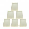 Urbanest Cotton Chandelier Lamp Shades 4-inch Hardback Eggshell Clip On Set Of 6 