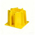 Yellow Safety Base Boot Guardrail With Toeboard Slots Reusable Fall Protection Accessories For Residential And Commercial 