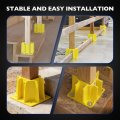 Yellow Safety Base Boot Guardrail With Toeboard Slots Reusable Fall Protection Accessories For Residential And Commercial