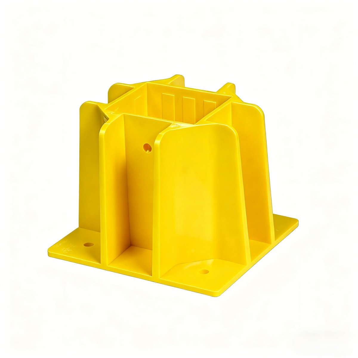 Yellow Safety Base Boot Guardrail With Toeboard Slots Reusable Fall Protection Accessories For Residential And Commercial