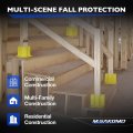 Yellow Safety Base Boot Guardrail With Toeboard Slots Reusable Fall Protection Accessories For Residential And Commercial