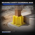 Yellow Safety Base Boot Guardrail With Toeboard Slots Reusable Fall Protection Accessories For Residential And Commercial