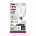 Satco 6 Pack Dimmable Led Filament Lamps S12409 High Lumens 5 Watt A19 Clear Medium Base 3000k 90 Cri 120 Volt For Use At